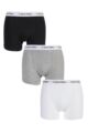 Mens 3 Pack Calvin Klein Cotton Stretch Trunks - Black / White / Grey