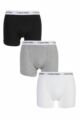 Mens 3 Pack Calvin Klein Cotton Stretch Trunks - Black / White / Grey