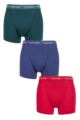 Mens 3 Pack Calvin Klein Cotton Stretch Trunks - Maya Blue / Soft Grape / Rustic Red