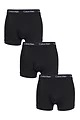 Mens 3 Pack Calvin Klein Cotton Stretch Trunks - Black / Black