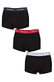 Mens 3 Pair Calvin Klein Low Rise Trunks - Black / Ink / Adrenaline
