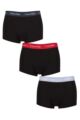 Mens 3 Pair Calvin Klein Low Rise Trunks - Black / Ink / Adrenaline