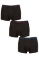 Mens 3 Pair Calvin Klein Low Rise Trunks - Black / Groovy Plum