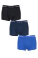 Mens 3 Pair Calvin Klein Low Rise Trunks - Black / Blue Shadow / Cobalt