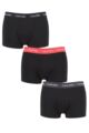 Mens 3 Pair Calvin Klein Low Rise Trunks - Black / Coral / Phantom