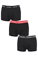 Mens 3 Pair Calvin Klein Low Rise Trunks - Black / Coral / Phantom