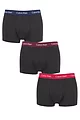 Mens 3 Pair Calvin Klein Low Rise Trunks - Navy / Lush Burgundy / Red Logo