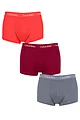 Mens 3 Pair Calvin Klein Low Rise Trunks - Wave Light Red / Pewter / Winterberry