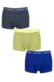 Mens 3 Pair Calvin Klein Low Rise Trunks - Blue Flannel / Stripe / Hemisphere Blue