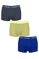 Mens 3 Pair Calvin Klein Low Rise Trunks - Blue Flannel / Stripe / Hemisphere Blue
