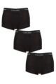 Mens 3 Pair Calvin Klein Low Rise Trunks - Black / Black