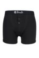 Mens 1 Pack Pringle Button Fly Cotton Boxer Shorts - Black