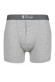 Mens 1 Pack Pringle Button Fly Cotton Boxer Shorts - Grey