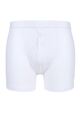 Mens 1 Pack Pringle Button Fly Cotton Boxer Shorts - White