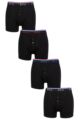 Mens 4 Pack Pringle Classic Button Fly Cotton Boxers - Black