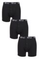 Mens 3 Pack Pringle William Button Front Cotton Boxer Shorts - Black