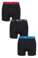Mens 3 Pack Pringle William Button Front Cotton Boxer Shorts - Black Contrast