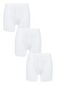 Mens 3 Pack Pringle William Button Front Cotton Boxer Shorts - White