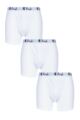 Mens 3 Pack Pringle William Button Front Cotton Boxer Shorts - White / Black