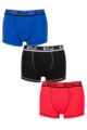 Mens 3 Pack Pringle Cotton Trunks - Blue / Black / Red