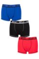 Mens 3 Pack Pringle Cotton Trunks - Blue / Black / Red