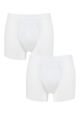 Mens 2 Pack Pringle Plain Hipster Trunks - White