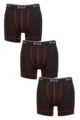 Mens 3 Pack Pringle Sports Performance Trunks - Black / Red