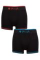 Mens 2 Pack Pringle Seamless Sports Boxer Shorts - Black