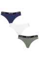 Ladies 3 Pack Pringle Smooth Silhouette Cotton Rich Briefs - Navy / White / Khaki