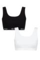 Ladies 2 Pack Pringle Smooth Silhouette Non-Wired Cotton Bralettes - Black / White