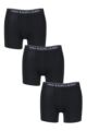 Mens 3 Pack Ralph Lauren Plain Cotton Stretch Longer Leg Boxer Briefs - Black
