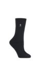 Ladies 1 Pair SOCKSHOP Heat Holders 1.0 TOG Ultra Lite Plain Socks - Black