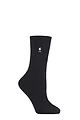 Women's 1 Pair SOCKSHOP Heat Holders 1.0 TOG Ultra Lite Plain Socks - Black