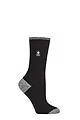 Women's 1 Pair SOCKSHOP Heat Holders 1.0 TOG Ultralite Striped, Argyle & Patterned Socks - Oia Heel & Toe Black / White