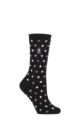 Ladies 1 Pair SOCKSHOP Heat Holders 1.0 TOG Ultralite Striped, Argyle & Patterned Socks - Nicosia Dots Black / Tonal