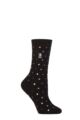 Ladies 1 Pair SOCKSHOP Heat Holders 1.0 TOG Ultralite Striped, Argyle & Patterned Socks - Turlan Dots Black / Heather Rose