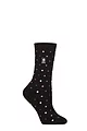 Women's 1 Pair SOCKSHOP Heat Holders 1.0 TOG Ultralite Striped, Argyle & Patterned Socks - Turlan Dots Black / Heather Rose