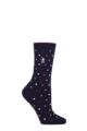 Ladies 1 Pair SOCKSHOP Heat Holders 1.0 TOG Ultralite Striped, Argyle & Patterned Socks - Turlan Dots Navy / Twilight Blue