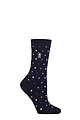 Women's 1 Pair SOCKSHOP Heat Holders 1.0 TOG Ultralite Striped, Argyle & Patterned Socks - Turlan Dots Navy / Twilight Blue