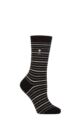 Women's 1 Pair SOCKSHOP Heat Holders 1.0 TOG Ultralite Striped, Argyle & Patterned Socks - Annapurna Stripe Black