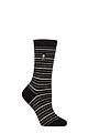 Women's 1 Pair SOCKSHOP Heat Holders 1.0 TOG Ultralite Striped, Argyle & Patterned Socks - Annapurna Stripe Black