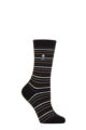 Ladies 1 Pair SOCKSHOP Heat Holders 1.0 TOG Ultralite Striped, Argyle & Patterned Socks - Annapurna Stripe Navy