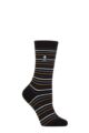 Women's 1 Pair SOCKSHOP Heat Holders 1.0 TOG Ultralite Striped, Argyle & Patterned Socks - Annapurna Stripe Navy