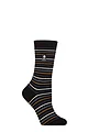 Women's 1 Pair SOCKSHOP Heat Holders 1.0 TOG Ultralite Striped, Argyle & Patterned Socks - Annapurna Stripe Navy