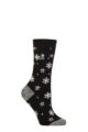 Ladies 1 Pair SOCKSHOP Heat Holders 1.0 TOG Ultralite Striped, Argyle & Patterned Socks - Petafield Snowflake Black