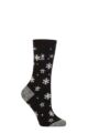 Women's 1 Pair SOCKSHOP Heat Holders 1.0 TOG Ultralite Striped, Argyle & Patterned Socks - Petafield Snowflake Black