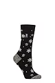 Women's 1 Pair SOCKSHOP Heat Holders 1.0 TOG Ultralite Striped, Argyle & Patterned Socks - Petafield Snowflake Black