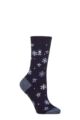 Women's 1 Pair SOCKSHOP Heat Holders 1.0 TOG Ultralite Striped, Argyle & Patterned Socks - Petafield Snowflake Navy
