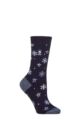 Ladies 1 Pair SOCKSHOP Heat Holders 1.0 TOG Ultralite Striped, Argyle & Patterned Socks - Petafield Snowflake Navy