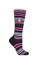 Women's 1 Pair SOCKSHOP Heat Holders 1.0 TOG Apres Ski Ultra Lite Ski Socks - Black Stripe